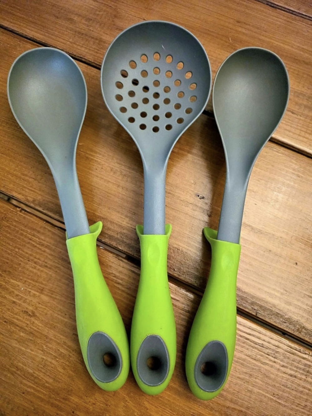 Dreamfarm Supoon and Lestrain Kitchen Utensil Set 3-Piece Green & Gray Utensil